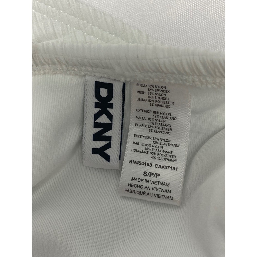 DKNY One Piece Swimsuit Women's Small NWT | White Textured Strapless Swimwear - Picture 6 of 8